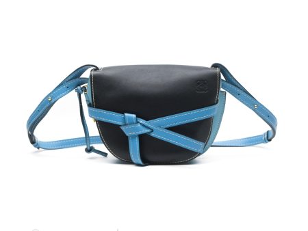 Loewe Small Gate Bag Smooth Calfskin in Black and Blue Discount