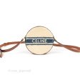 Celine Perth Embroidered Blue Cream Round Mini Crossbody Bag on Sale