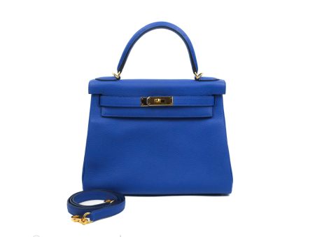 - DM Email to purchase - Hermès Kelly Retourne 28 Bleu Royal Togo Gold Hardware Cheap