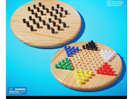 CLASSIC GAMES 2 IN 1 WOODEN CHINESE CHECKERS & SOLITAIRE Sale