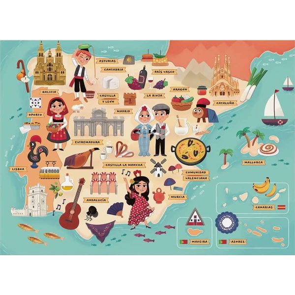 RAVENSBURGER MAP OF SPAIN & PORTUGAL 100PC Online now