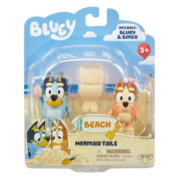 BLUEY BEACH S9 FIGURES 2 PACK - MERMAID TAILS For Sale