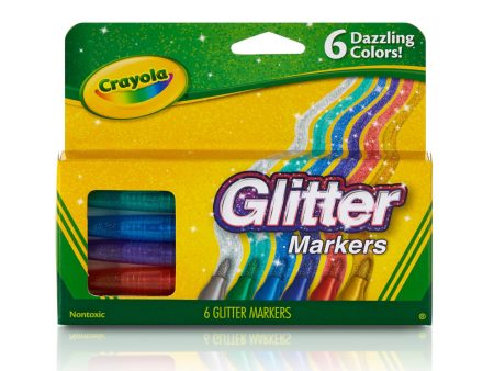 CRAYOLA 6 GLITTER MARKERS Sale