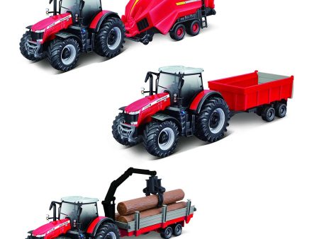 Bburago 10cm Massey Ferguson Tractor N Trailer 12 pieces Asst Supply