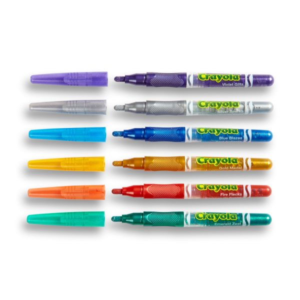 CRAYOLA 6 GLITTER MARKERS Sale