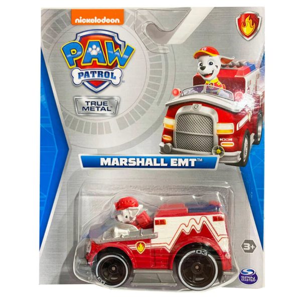 Paw Patrol True Metal Aqua Pups Diecast 1:55 Vehicles (Marshall EMT) Fashion