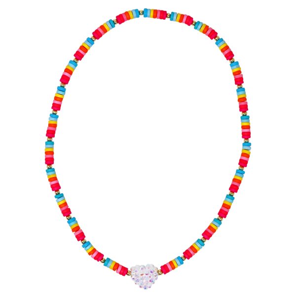 PINK POPPY RAINBOW JEWELLED HEART NECKLACE on Sale