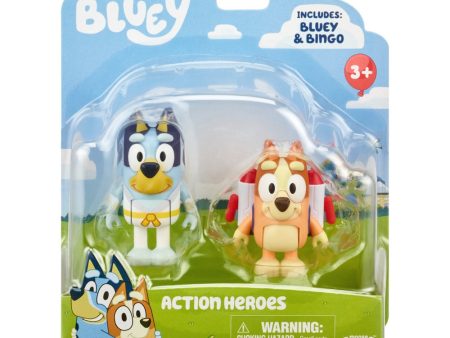 BLUEY S9 FIGURES 2 PACK - ACTION HERO For Cheap